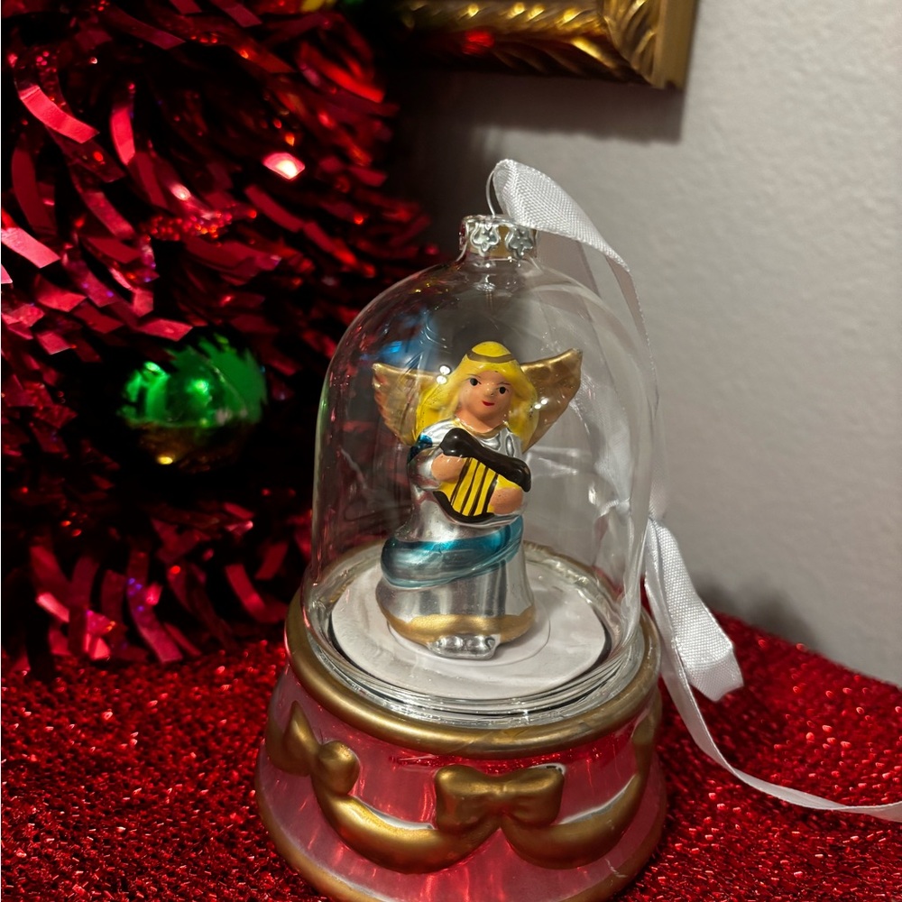 Wind up musical Angel Holiday Ornament